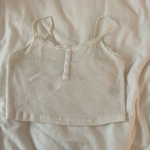 Pacsun cropped white tank top